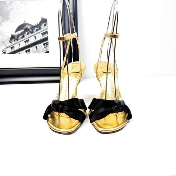 Kate Spade Women’s Gold & Black Bow Heels - Size 6.5 - Made in Italy! - Picture 2 of 9